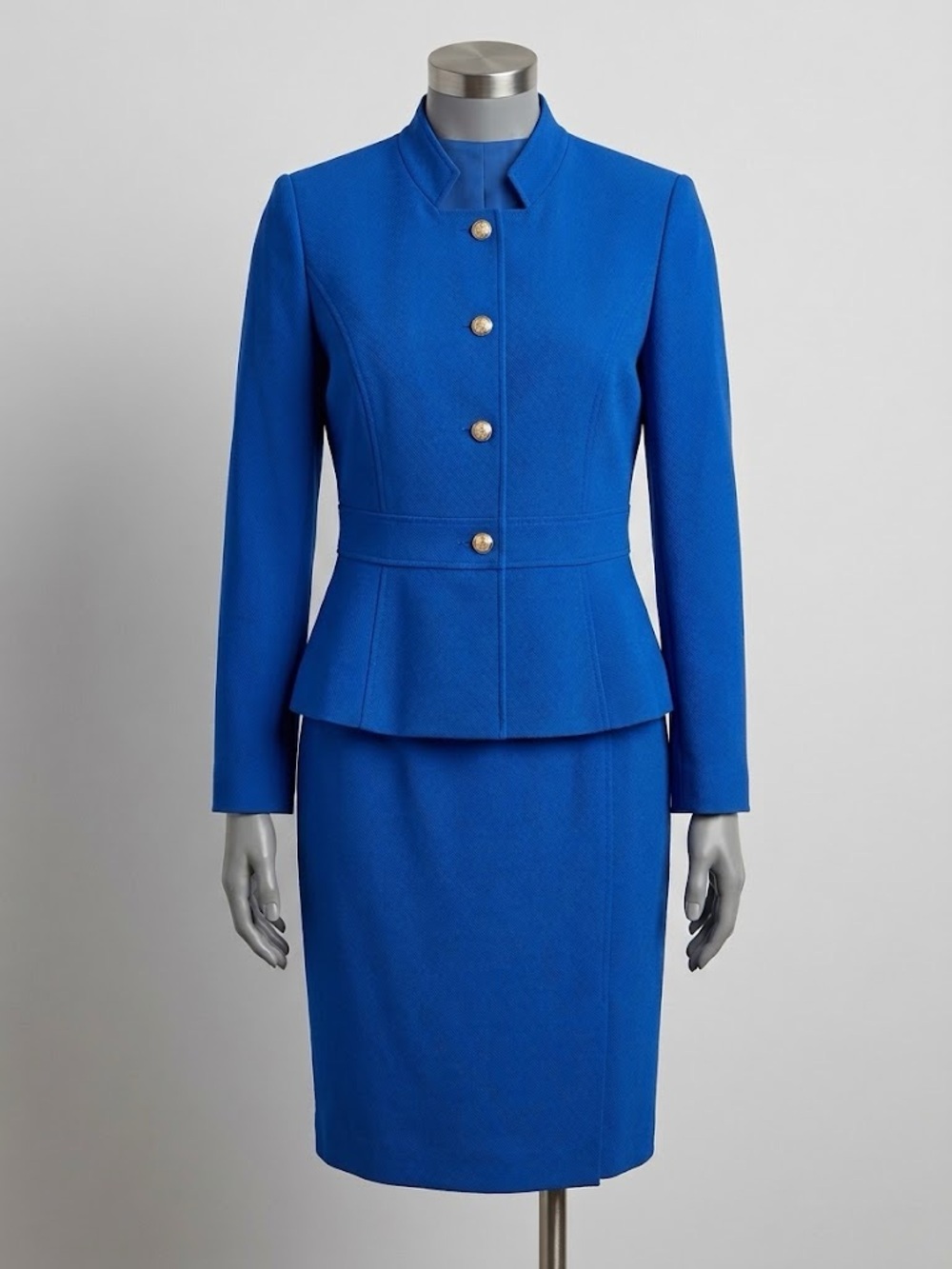 Tahari Royal Blue Peplum Blazer and Skirt Suit